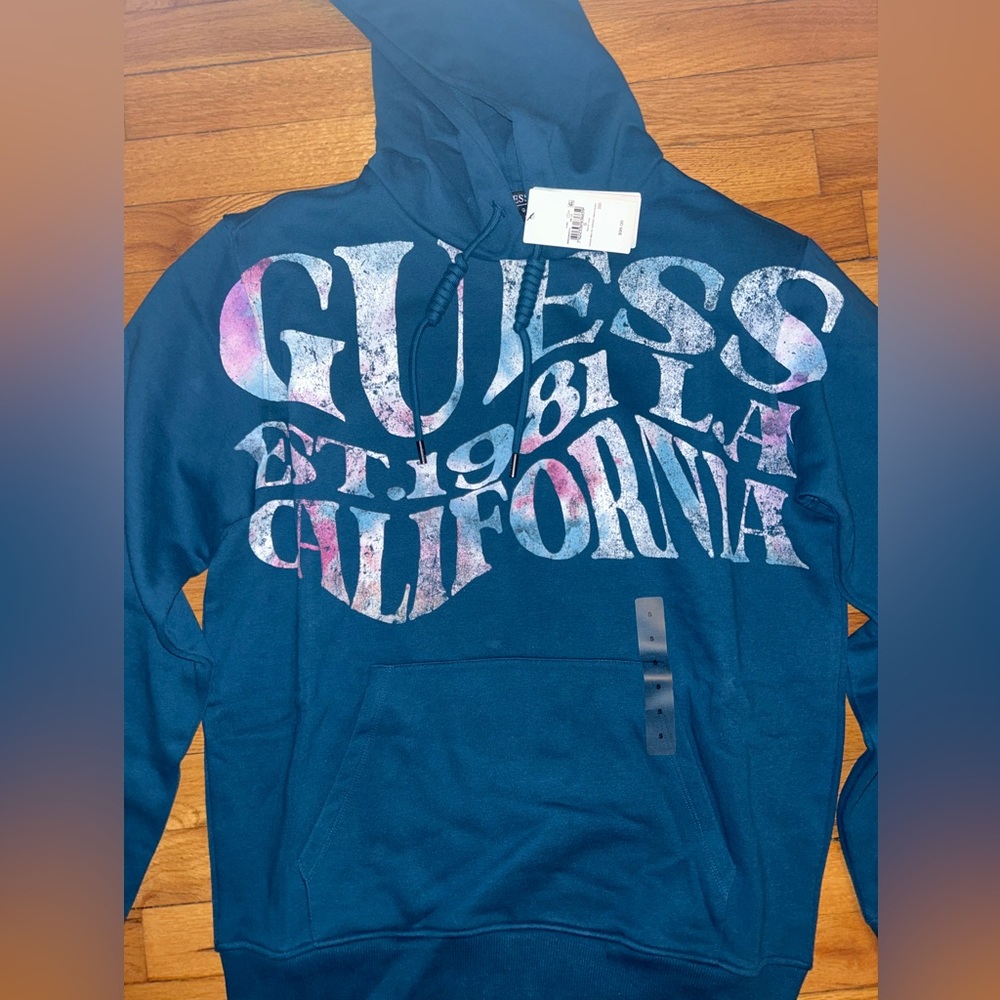 Guess Pull-Over Hoodie Blue BRAND NEW WITH TAGS